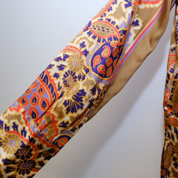 Zara Paisley Print Button-Up Blouse XS - Picture 3 of 6